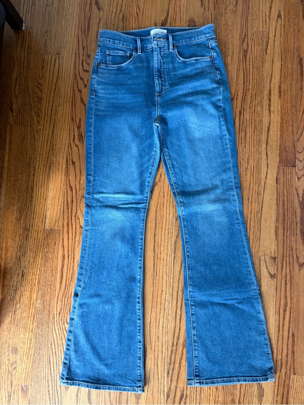 LOFT Medium Blue High-Rise Flare Jeans